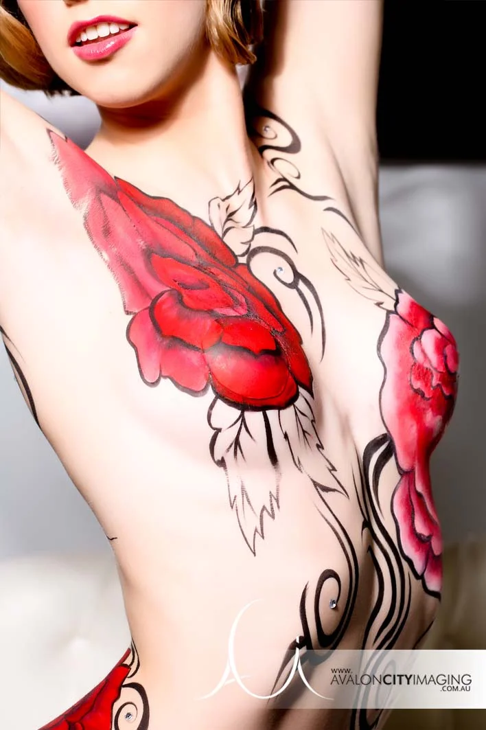 Body art photography black and red