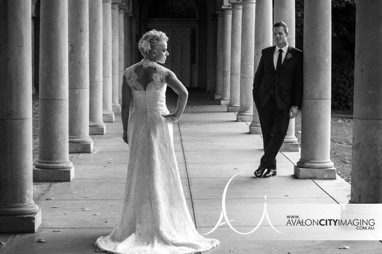 Wedding photography in Adelaide colonade