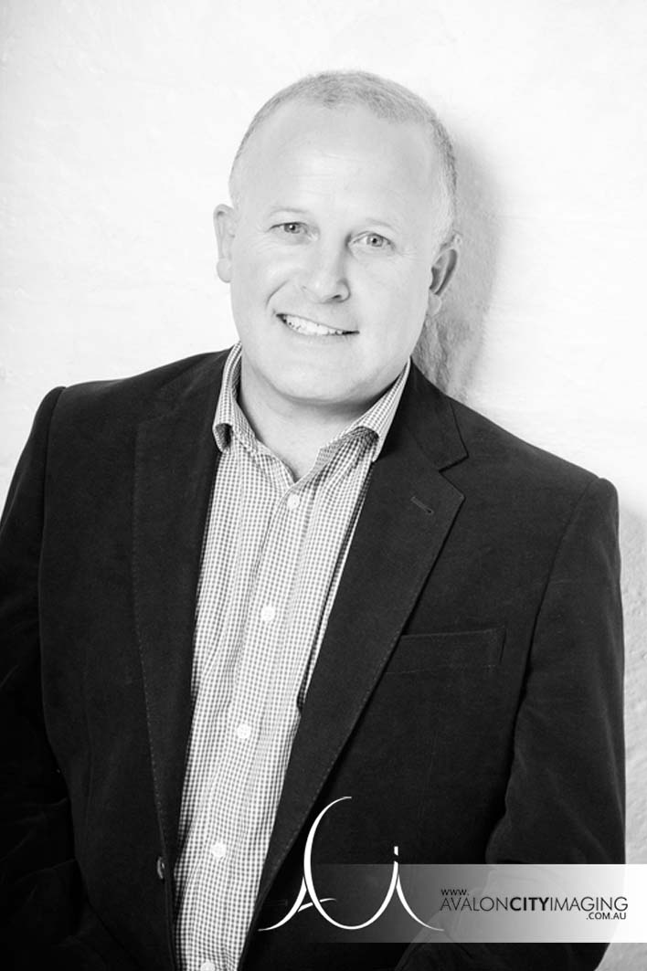 Corporate photograph of Adelaide business man - black and white