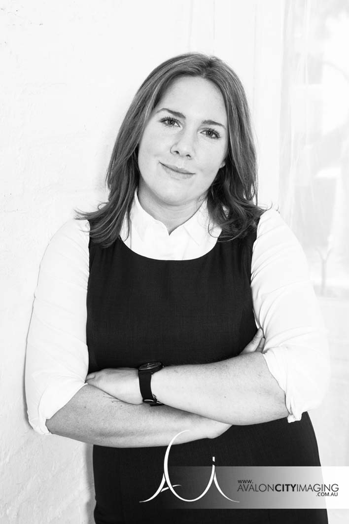 Corporate photography of Adelaide business woman in black and white