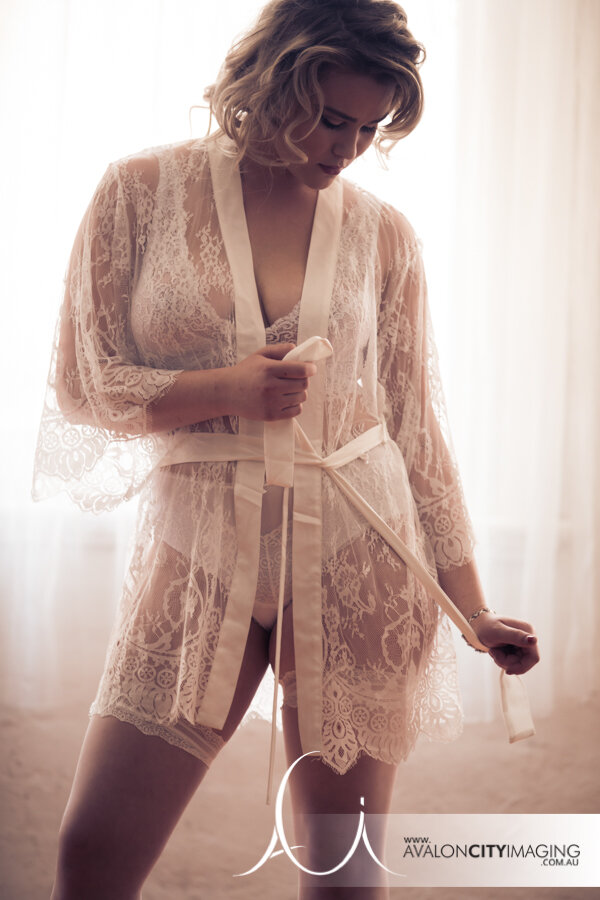 Adelaide Bridal Boudoir Photography in white robe