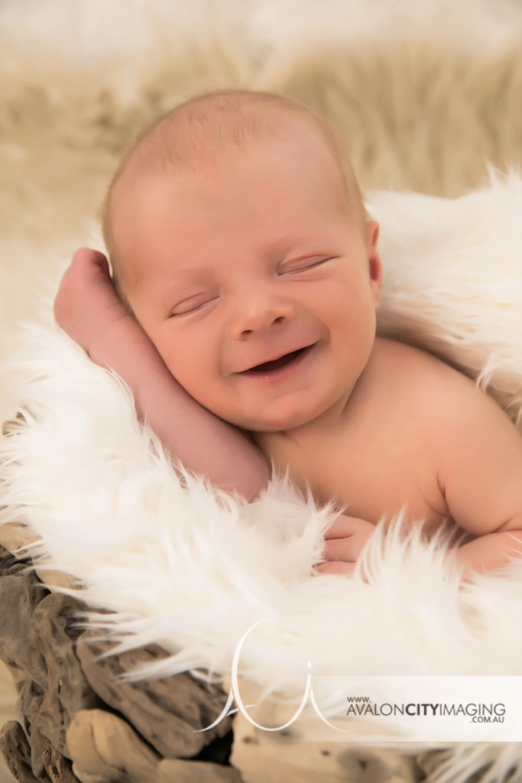 Adelaide Newborn Photography - Smiling newborn baby