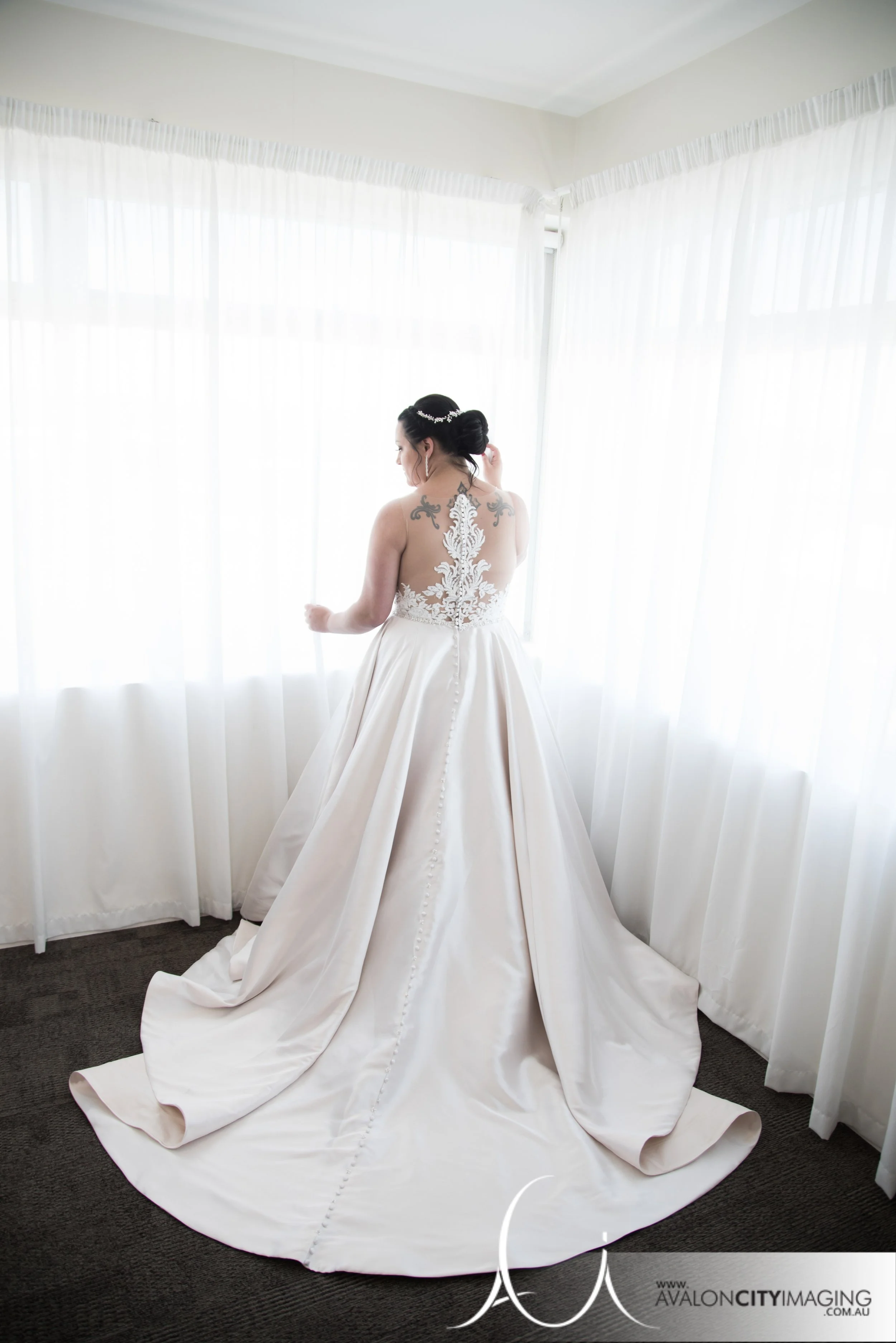 Bride in her gown 