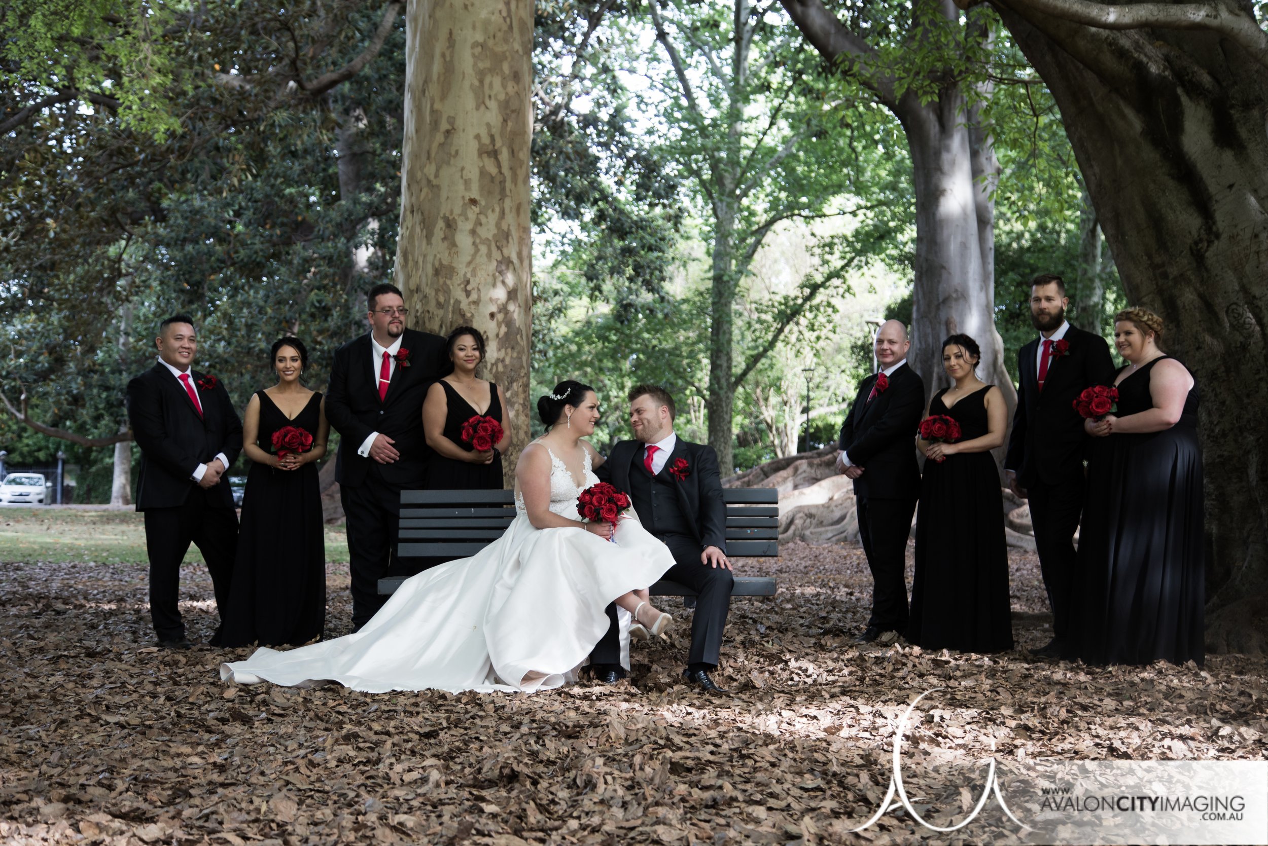 Botanical Gardens bridal party photography 