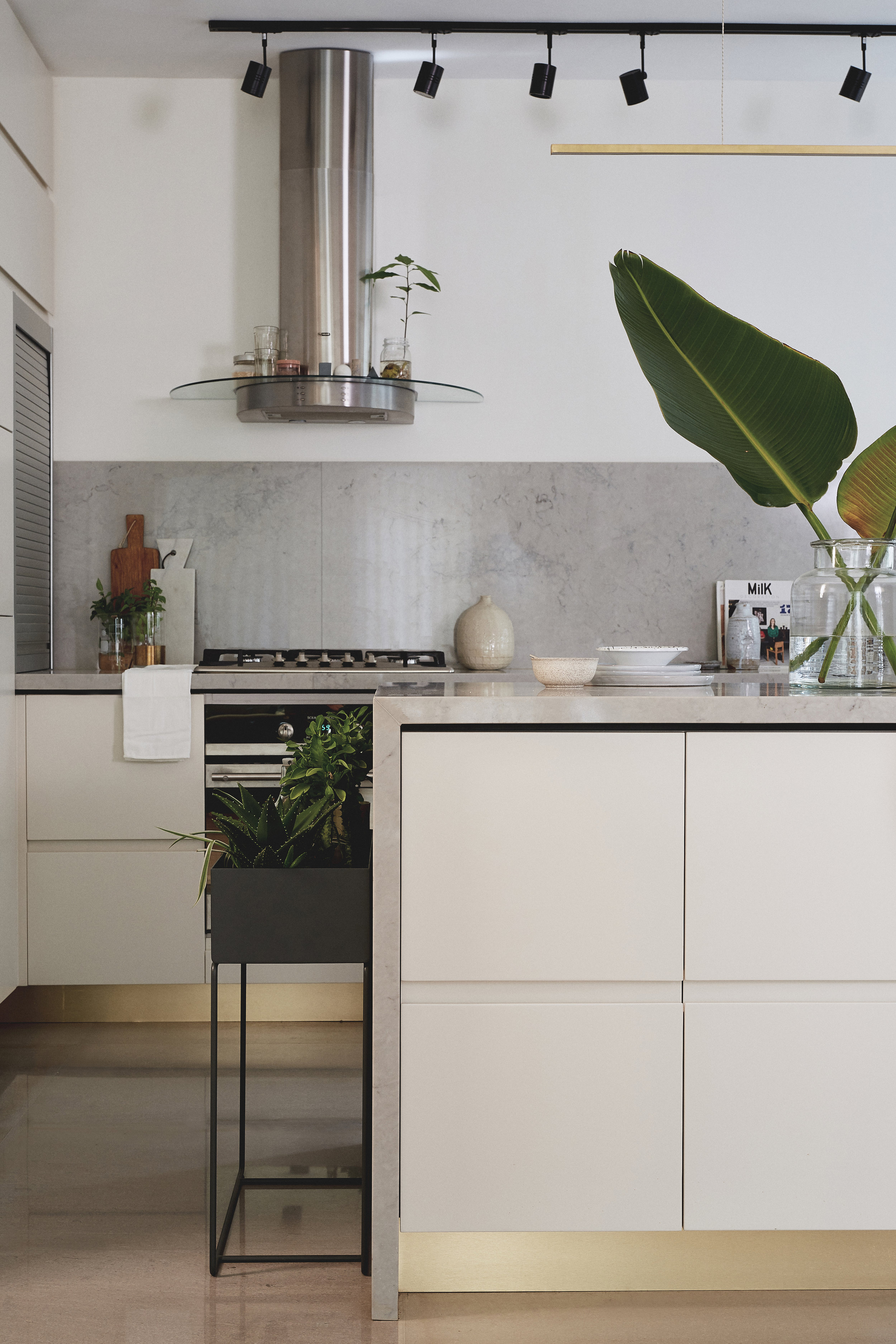 grey marble kitchen and Milano grey stone floor