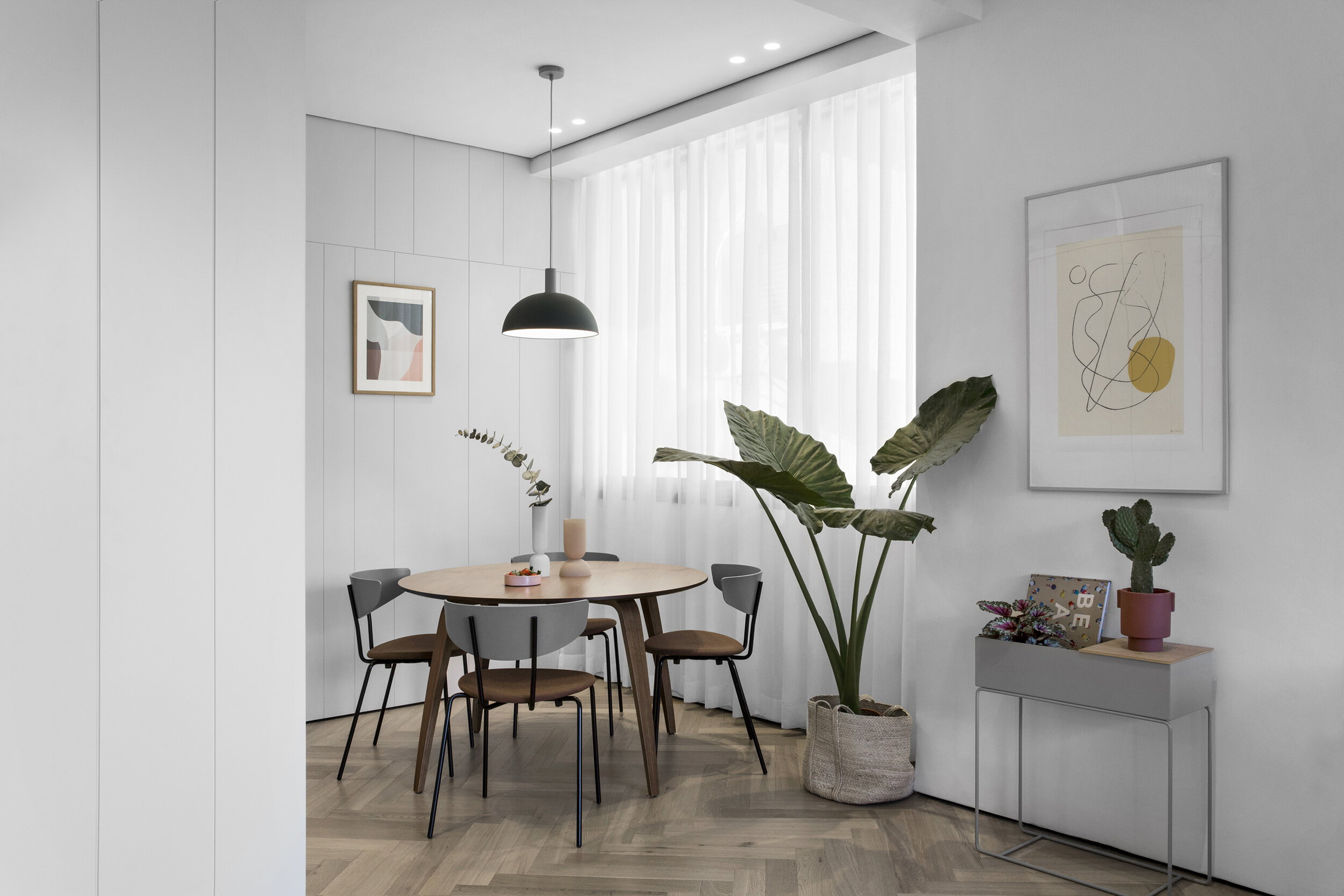 Light grey joinery hardwood floors Tel aviv apartment