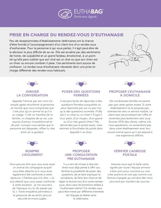 Aperçu du guide 10 conseils pour la prise de rendez-vous d'euthanasie EUTHABAG