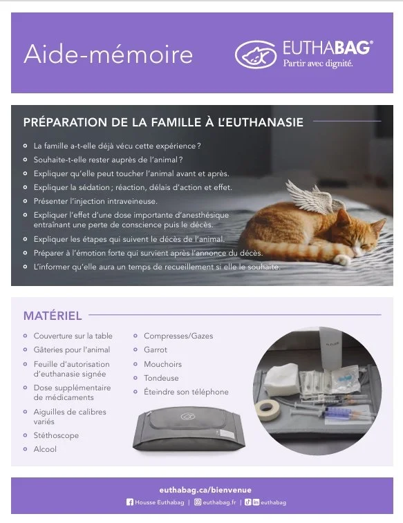 Liste de vérification pour préparer la famille avant l'euthanasie