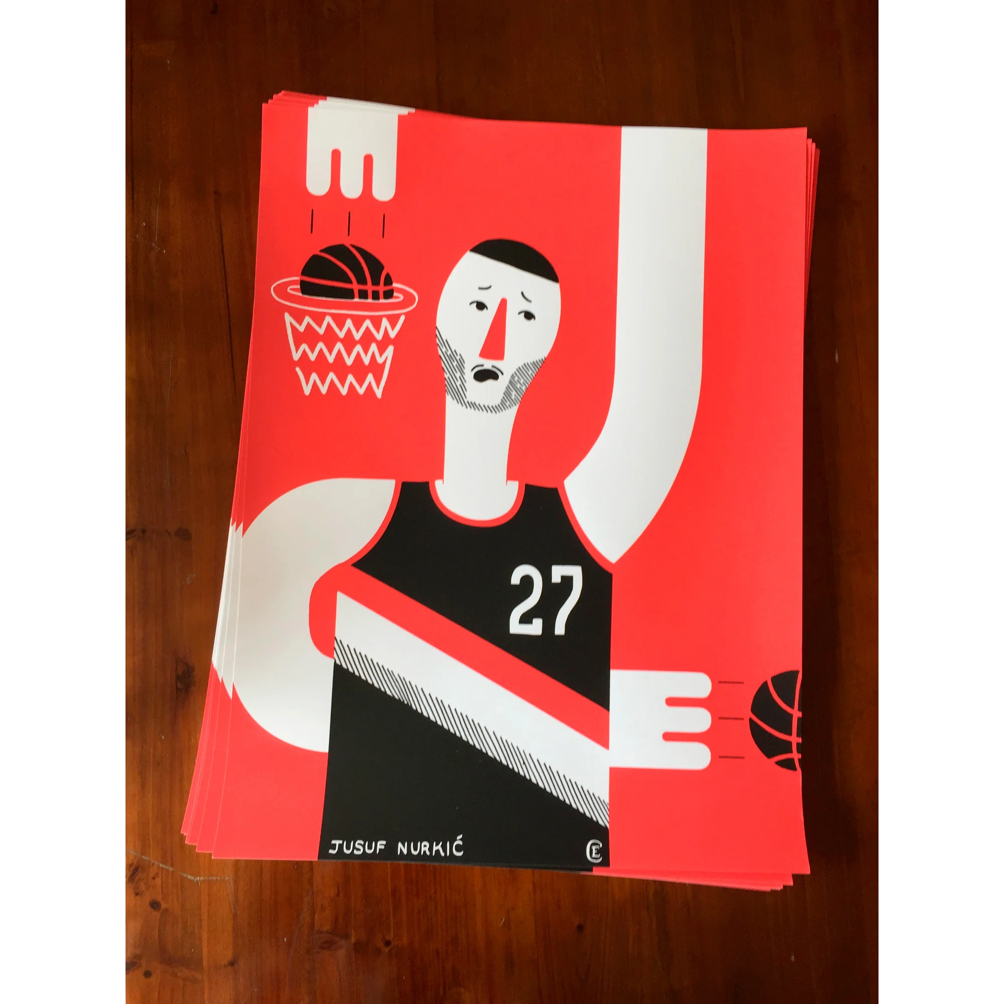 Jusuf Nurkić limited edition screenprint