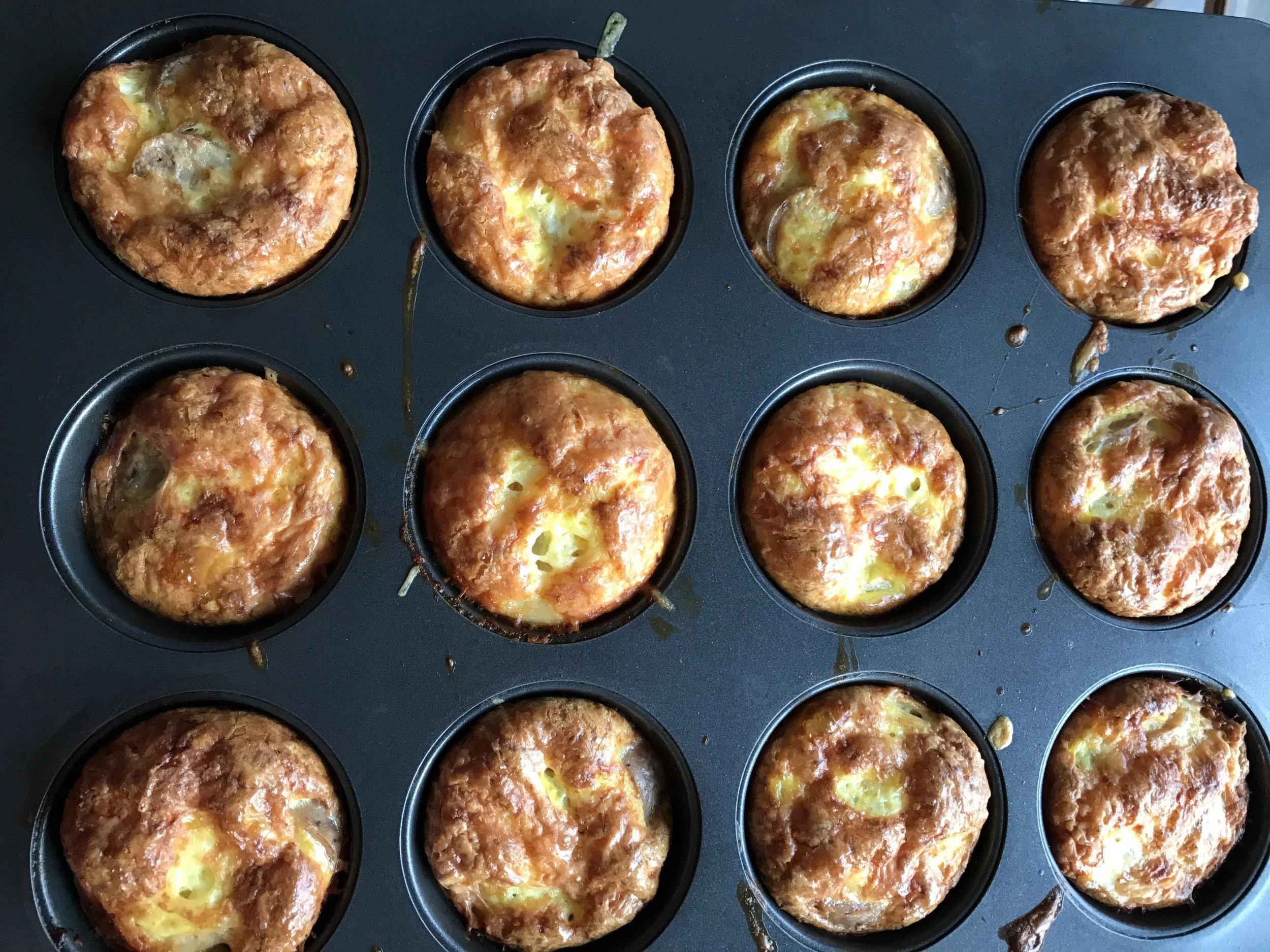 Mini Cheddar and Sausage Breakfast Frittatas