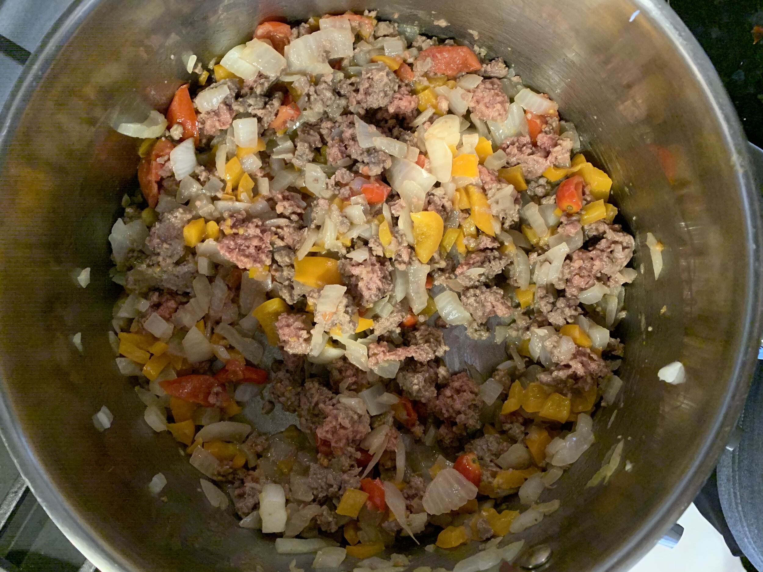 Impossible Spaghetti Sauce - A meatless sauce! Pictured here is a look at the sauce as it is started to cook down.
