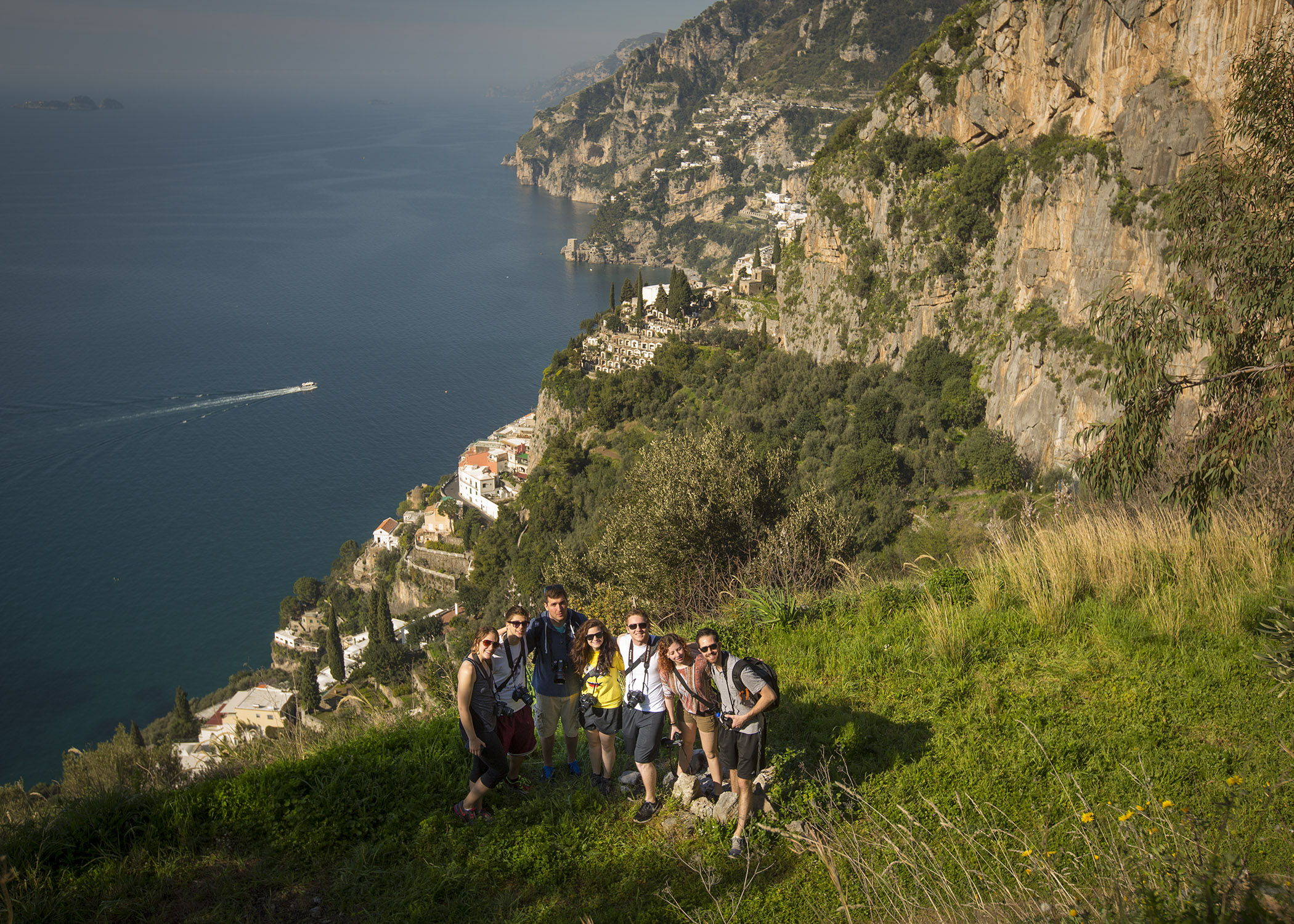 Students on the Walk of the Gods located on the Amalfi Coast (Photo: Canisius College)