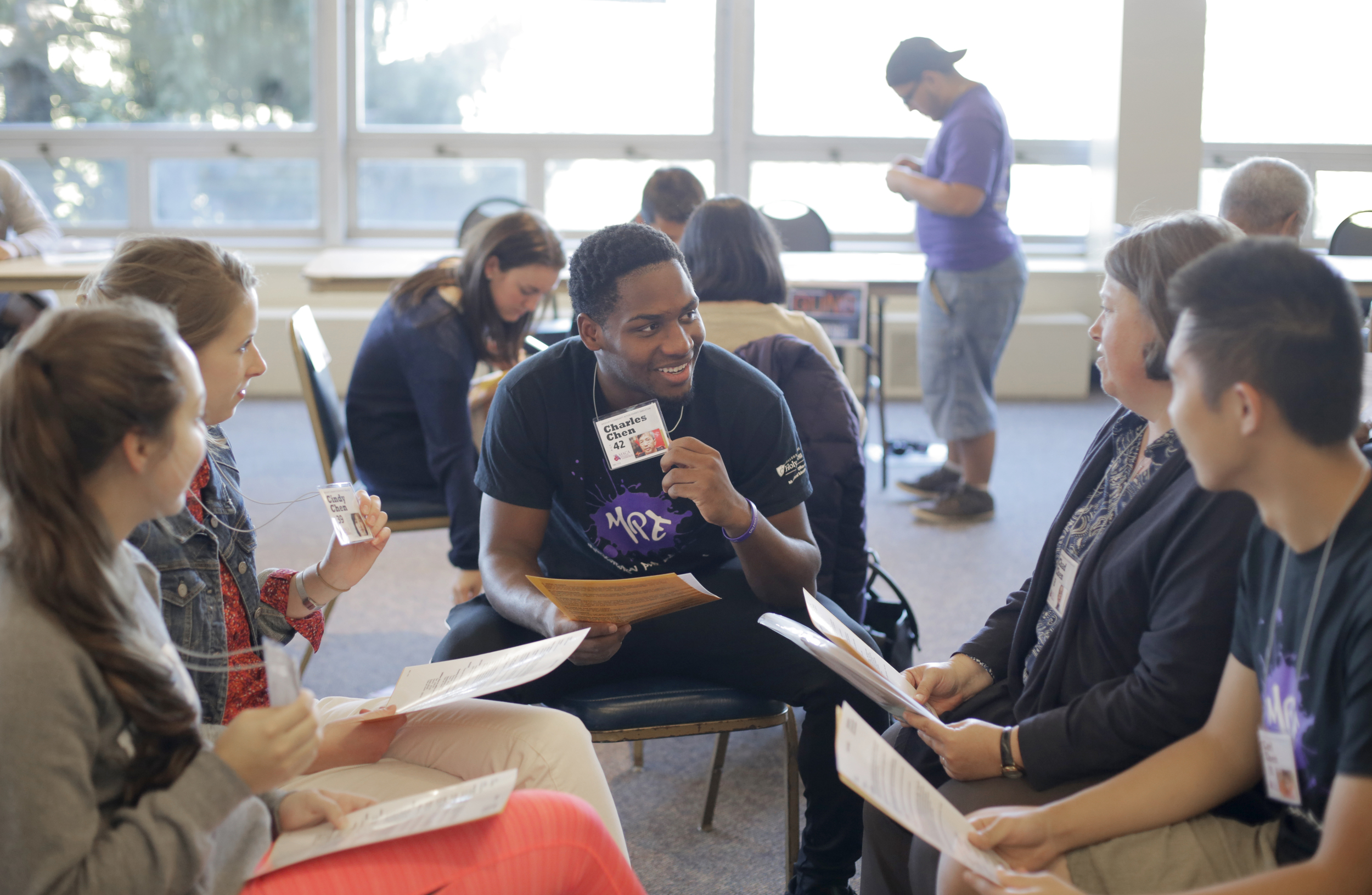 Holy Cross Students experience a poverty simulation on campus (Photo by College of the Holy Cross)