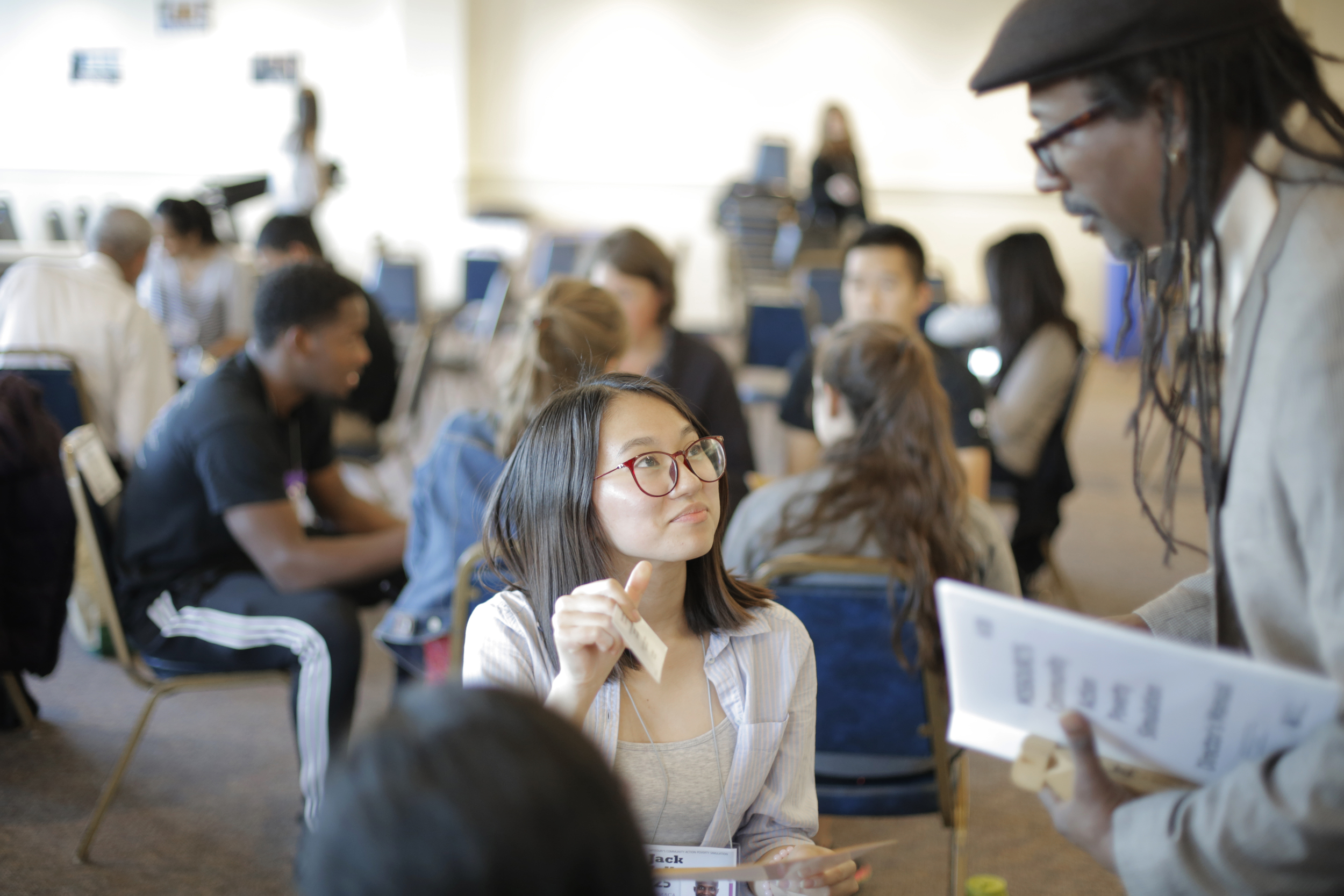 HOLY CROSS STUDENTS EXPERIENCE A POVERTY SIMULATION ON CAMPUS (PHOTO BY COLLEGE OF THE HOLY CROSS)