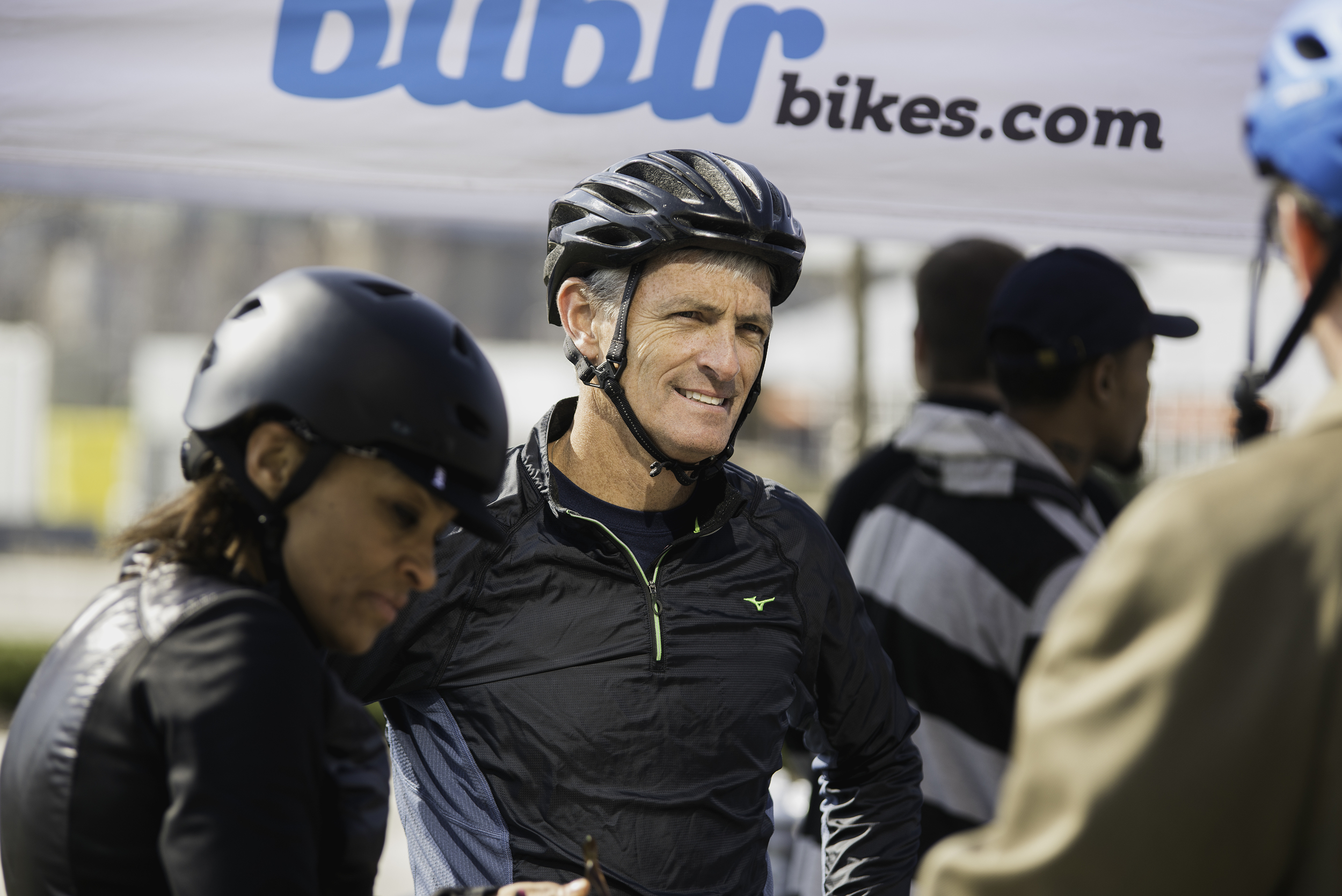 Marquette University President Dr. Michael R. Lovell at the April 14th dedication of Bublr Bikes on campus (Photo by Jesse Lee, Marquette University)