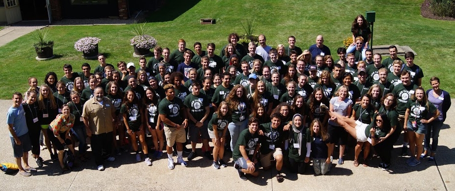 Members of the Class of 2020 at John Carroll University Participated in 'Living The Mission' Day during orientation week (Photo by Ed Peck, John Carroll University)
