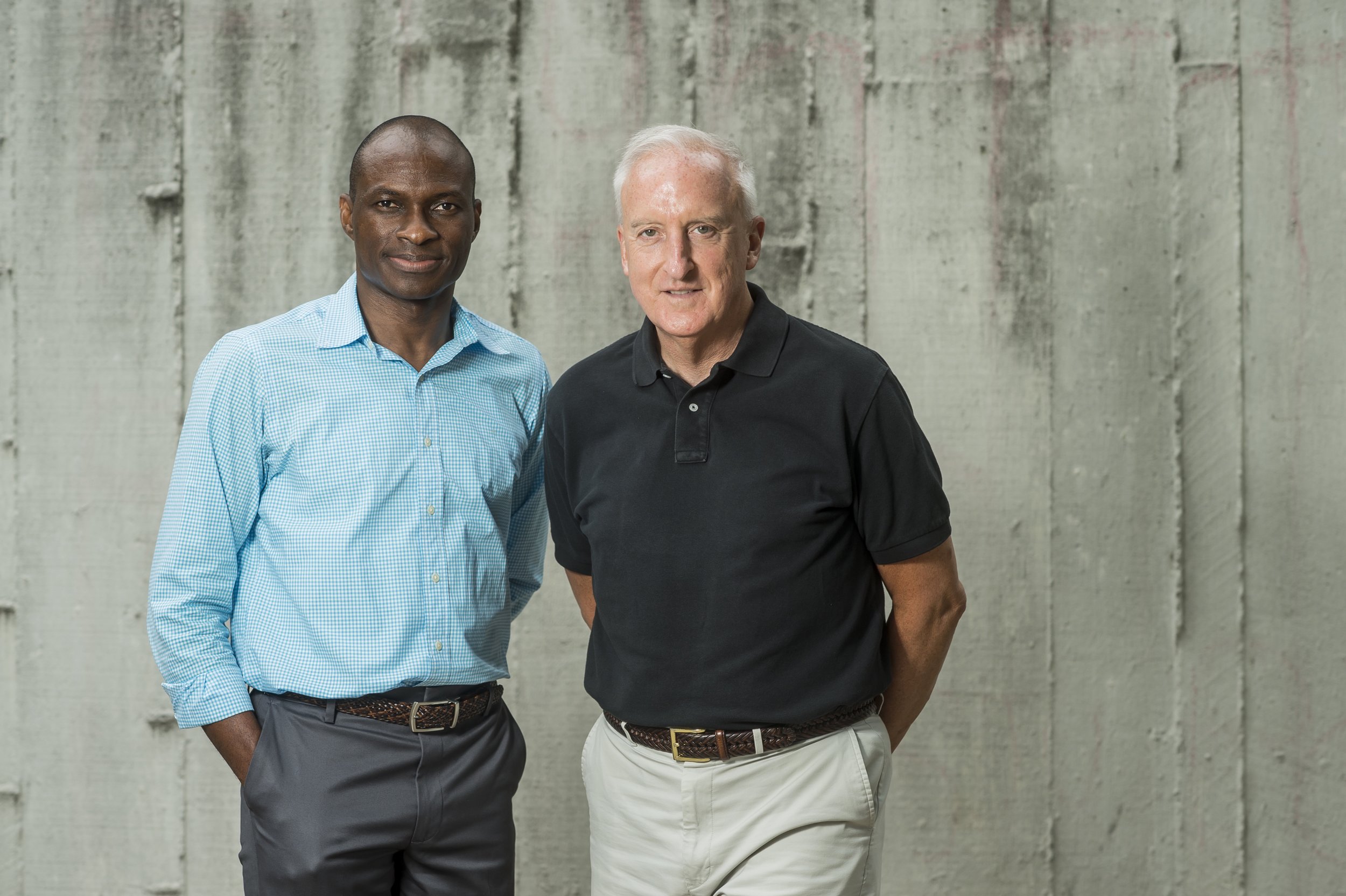 Rev. Aloysius Ochasi ’11 (M.S.) and Rev. Peter Clark, S.J. ’75 (B.A.) (Photo by Saint Joseph's University)