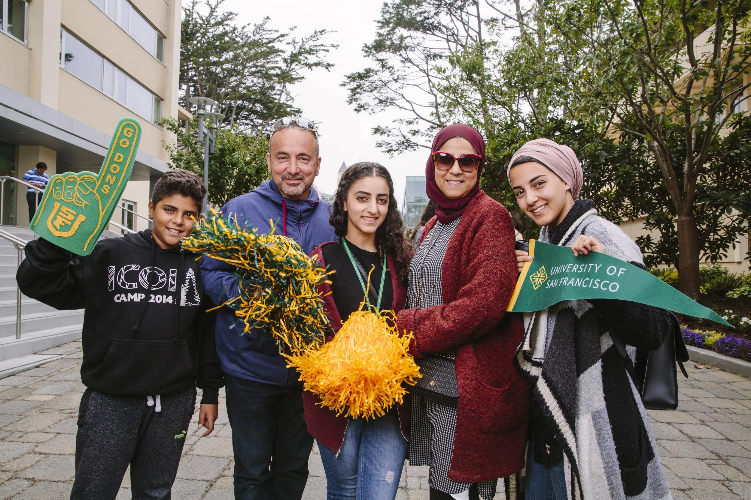 Students and family on move-in day at the University of San Francisco (San Francisco, CA)