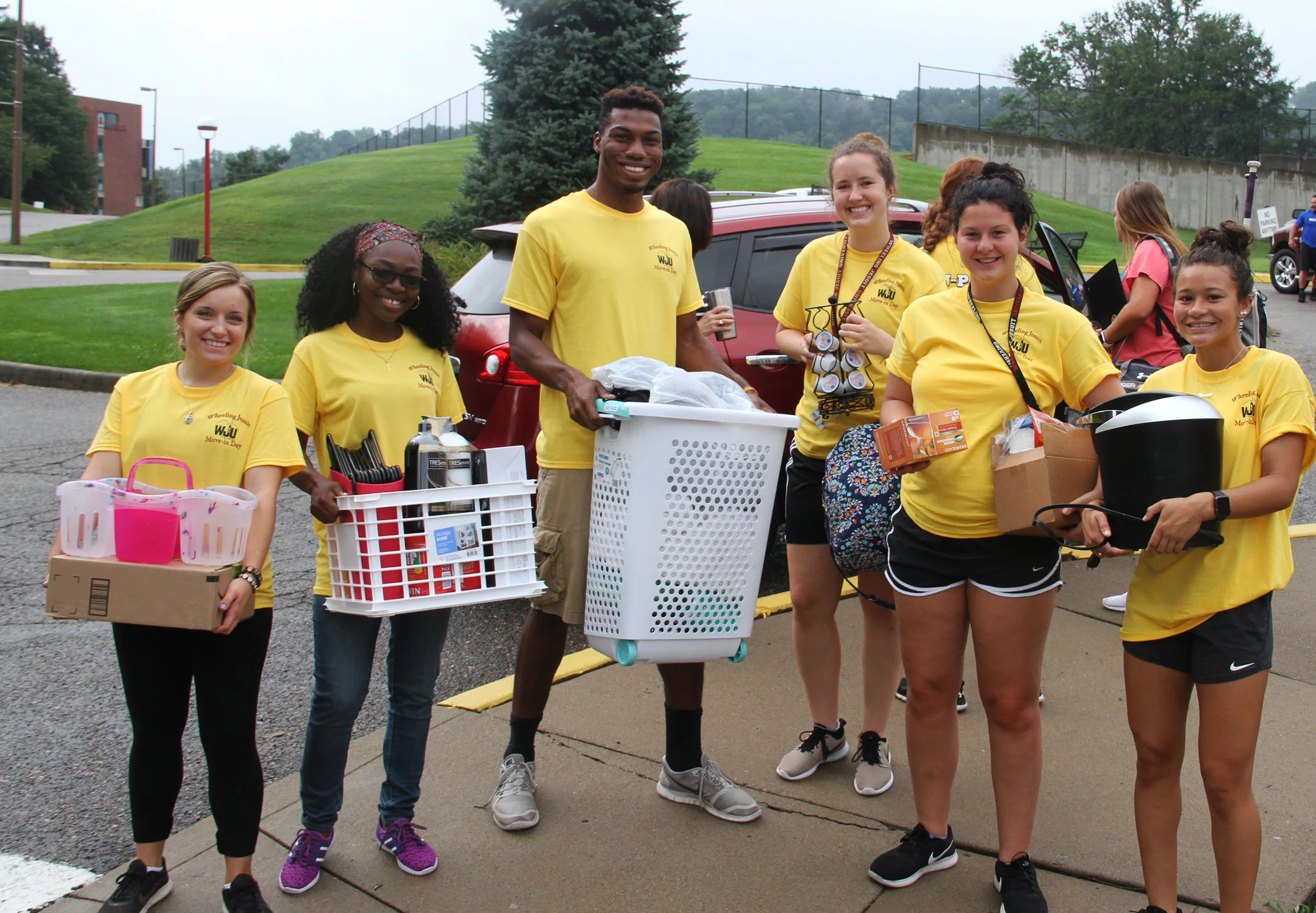 Students on move-in day at Wheeling Jesuit University (Wheeling, WV)