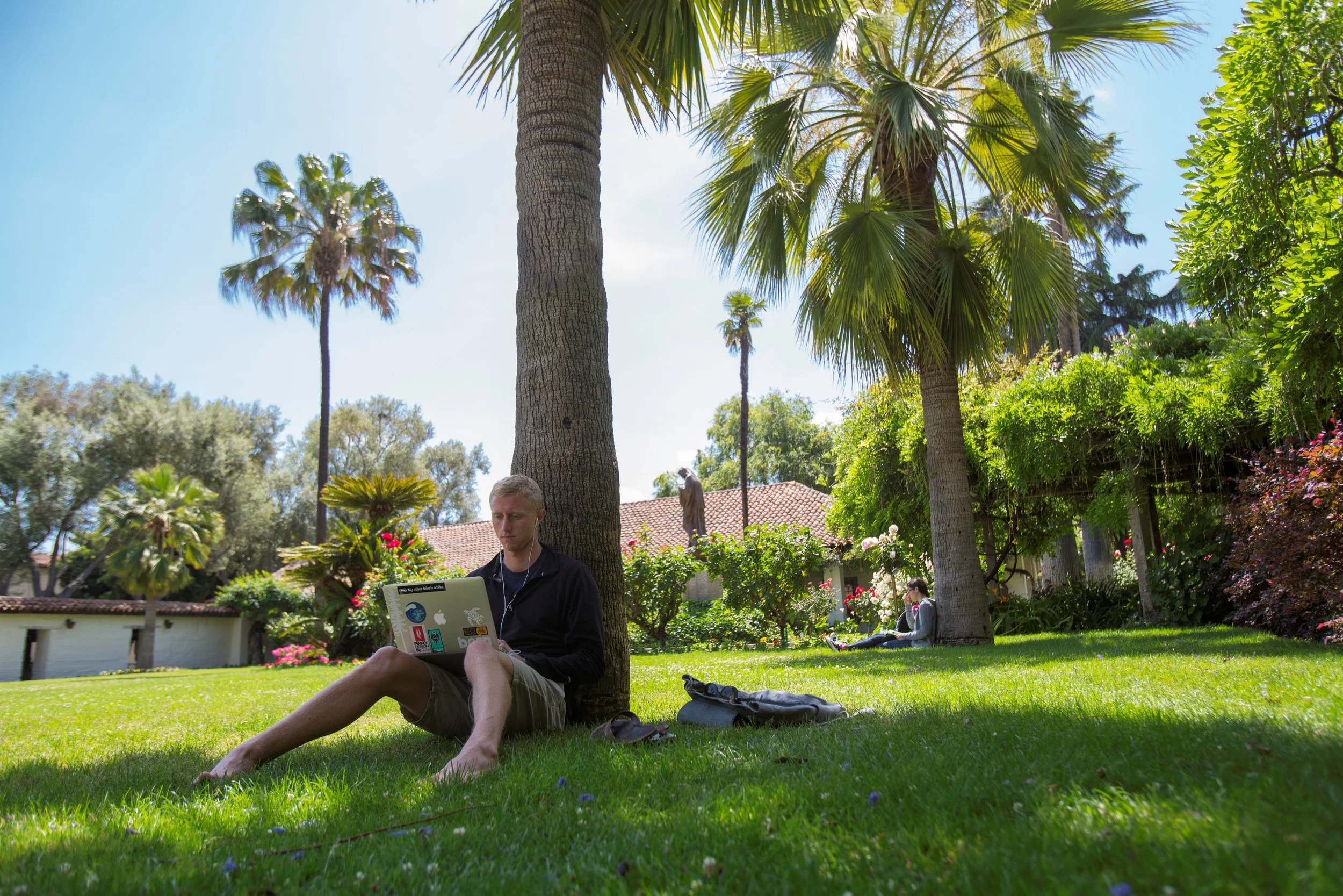 Mission Garden at Santa Clara University is one of many sites on campus where students in the class, Exploring Living Religions , can research and observe the sensate experience of religion and spirituality (p hoto courtesy of Santa Clara University)