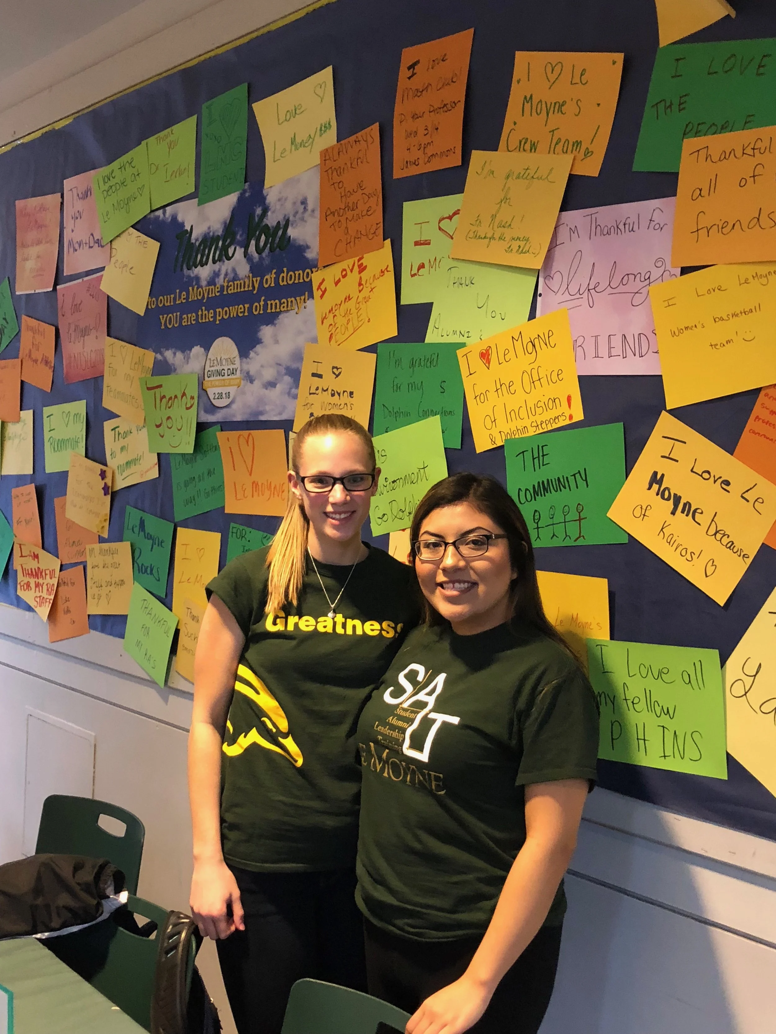 Members of Le Moyne's SALT program join their peers in sharing what they love about Le Moyne (photo by Le Moyne College)