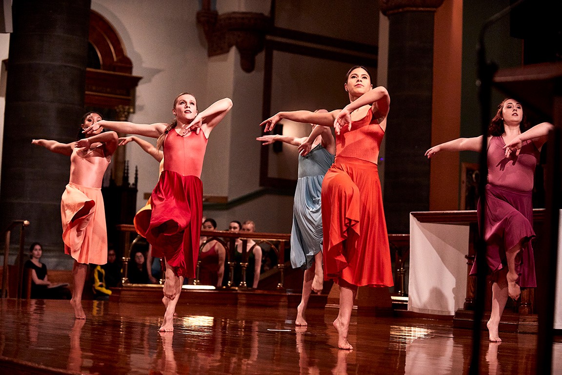 Students from the Alvin Ailey/Fordham B.F.A. in Dance Program performed during the annual Festival of Lessons and Carols at St. Paul the Apostle Church near Fordham University's Lincoln Center campus on December 1 (photo by Argenis Apolinario; click here for more photos from Fordham’s Festival of Lessons and Carols )