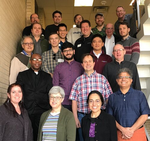 A group of attendees at the annual Heartland Jesuit Physics Retreat held at Creighton University in November 2019 (photo courtesy of Andrew G. Baruth)
