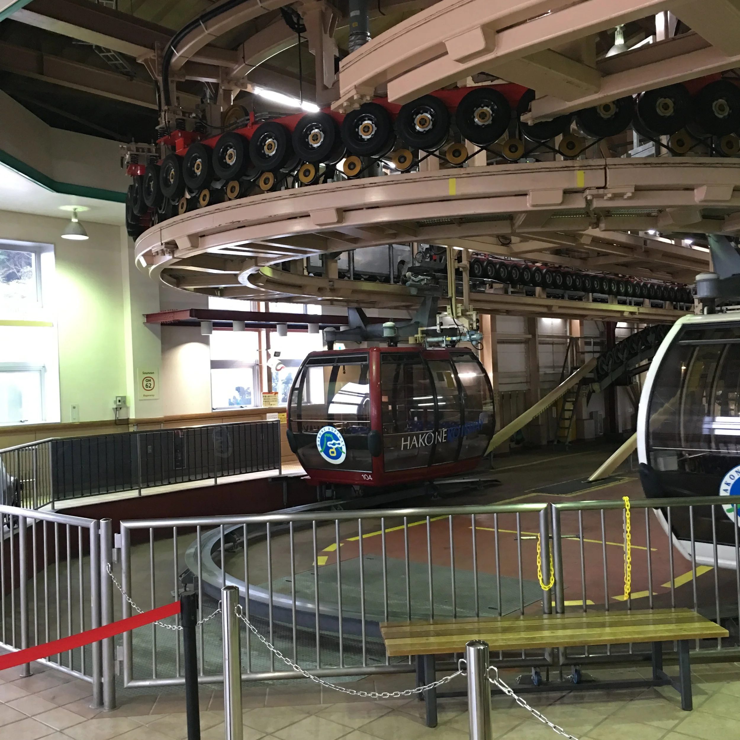After arriving at Souzan Station, we took the Hakone Ropeway Service so that we can reach the Togendai Station.
