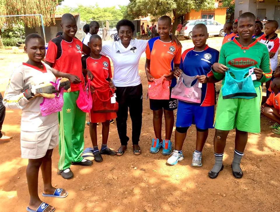 Players received sports bras and uniforms from The Sports Bra Project and Downtown United Soccer Club.
