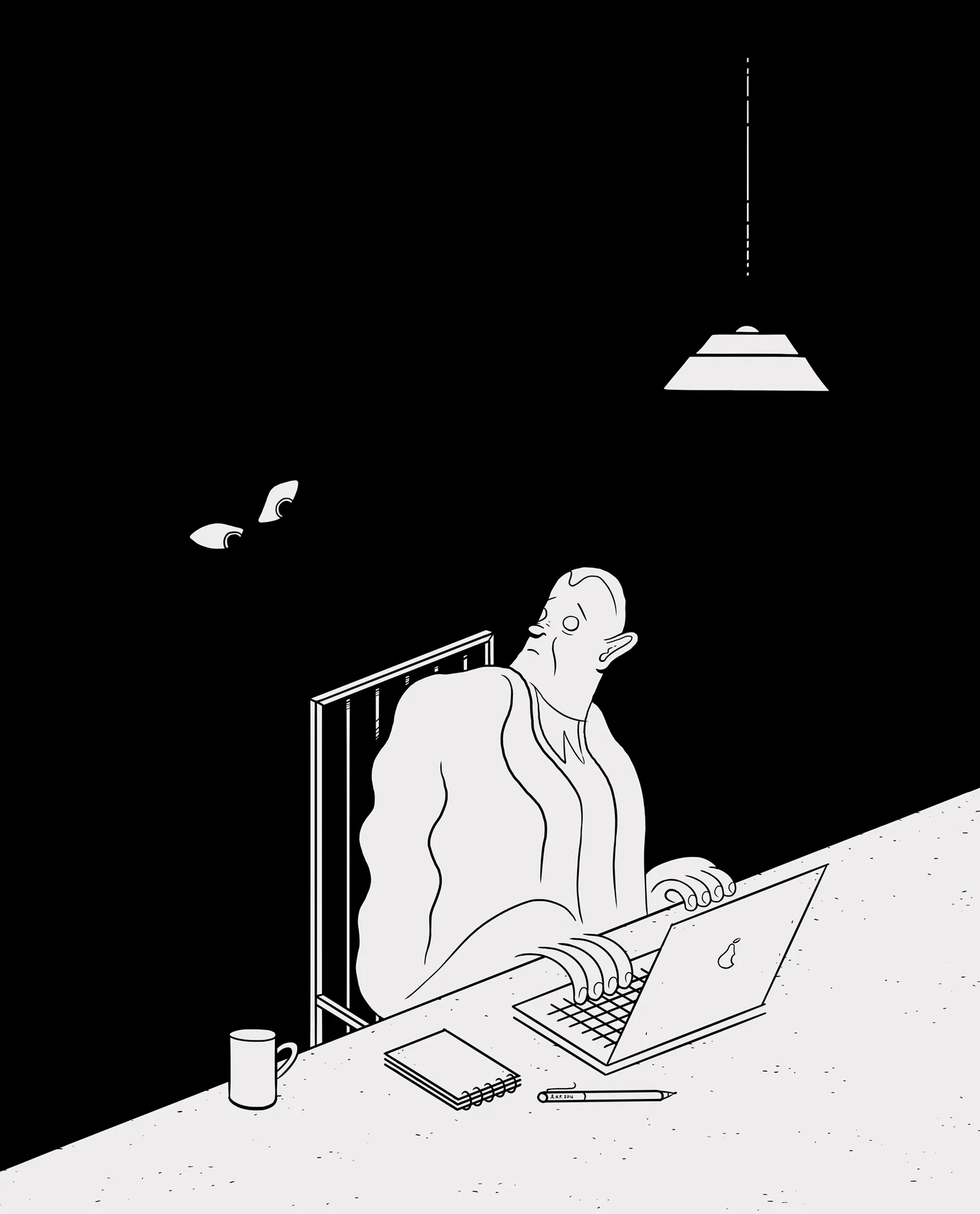 The illustration without additional cover elements.
