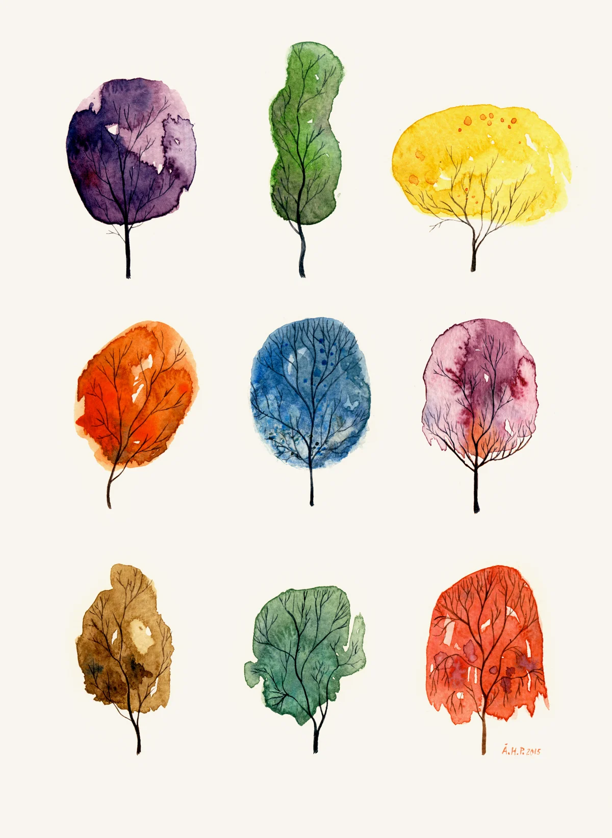 Water color trees (November, 2015).