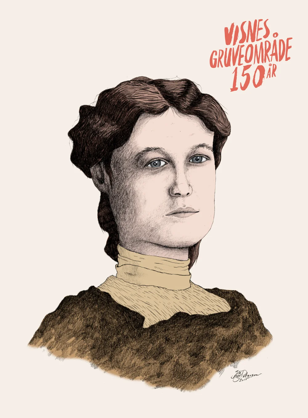 The portraits are drawn with pencil on paper with no use of lightbox tracing. Logo is handwritten with ink and brush and later vectorized.