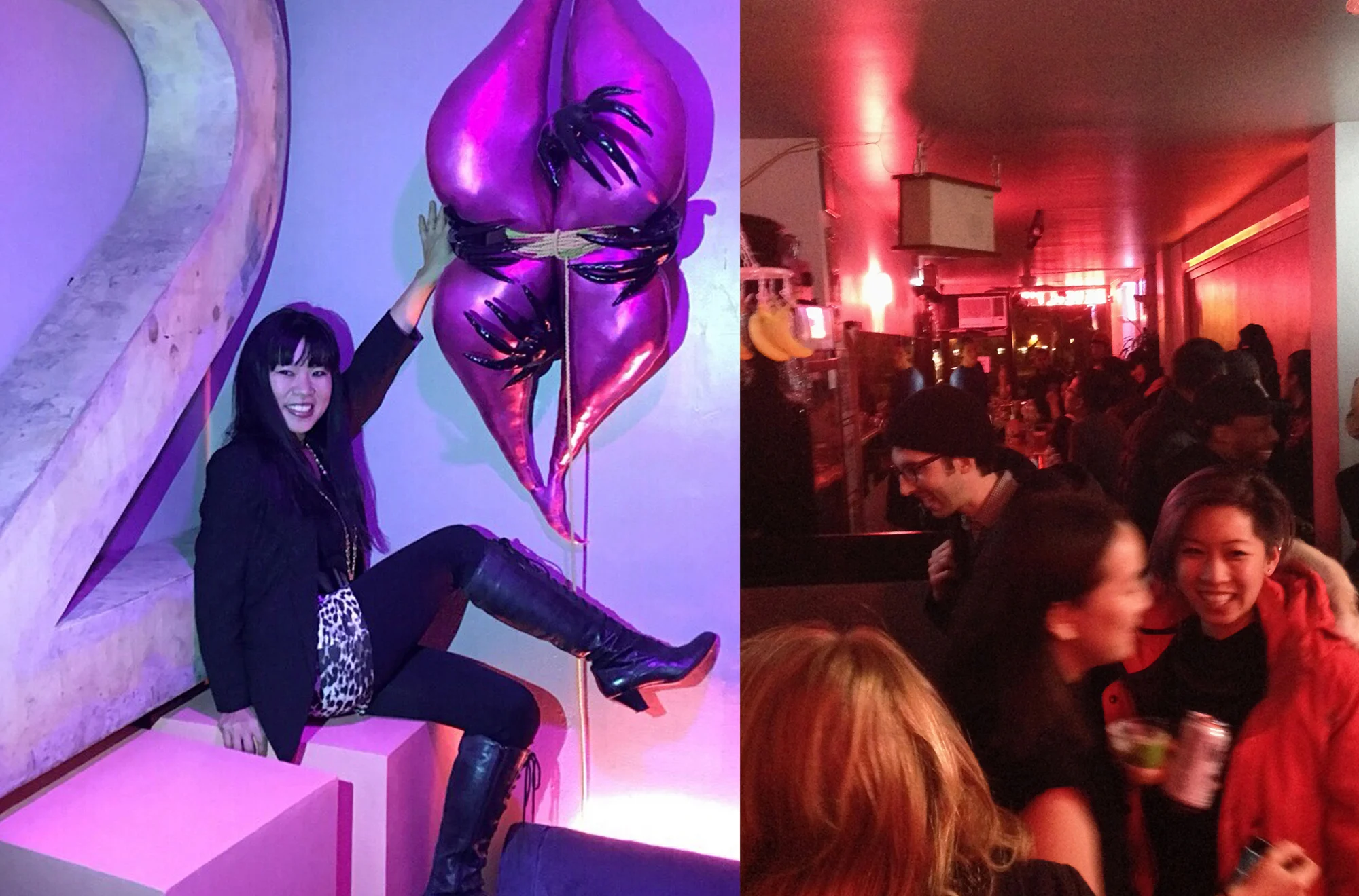 Hein Koh and her sculpture / night vibez