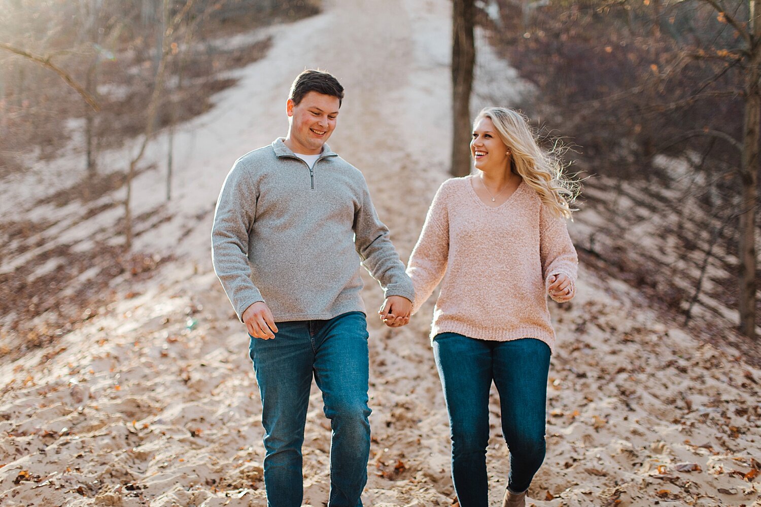 Erika Elijah Warren Dunes Natural light photographer engagement session bridgman michigan5.jpg