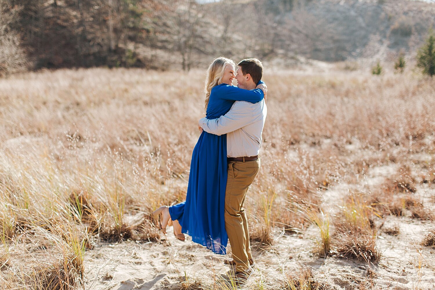 Erika Elijah Warren Dunes Natural light photographer engagement session bridgman michigan15.jpg