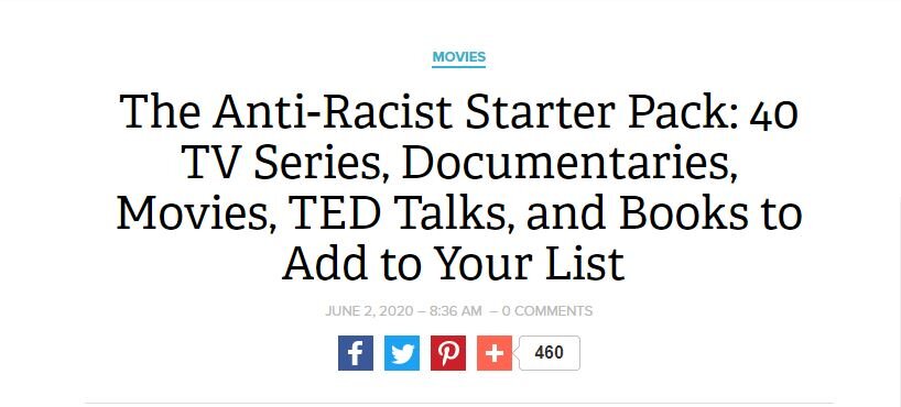 Anti-Racist TV Series, Documentaries, Movies, Books, etc.