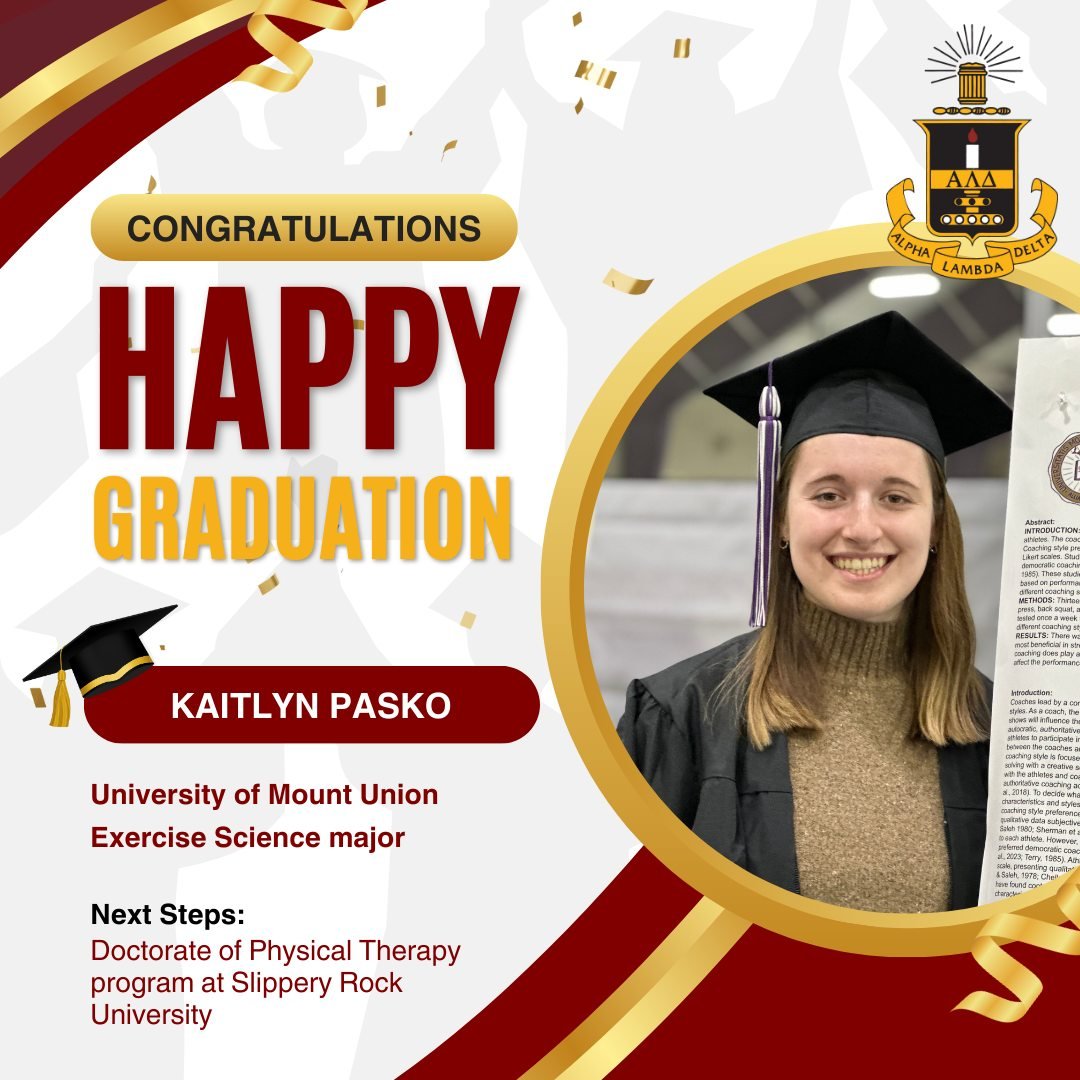 Congratulations on your upcoming graduation, Kaitlyn! #ALDgrad
@kaitlyn_pasko @mountunion 

ALD Graduates - we&rsquo;d love to spotlight you! Submit your spotlight info at tinyurl.com/aldgradupdate.