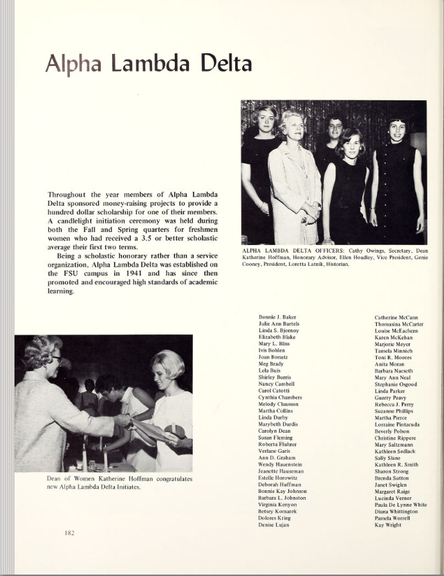 FSU Tally-Ho 1968 yearbook page