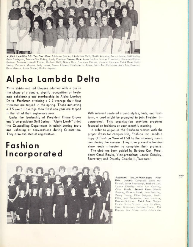 FSU Tally-Ho 1964 yearbook page