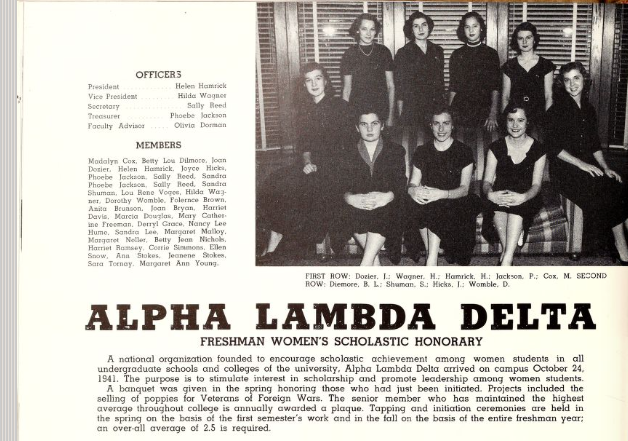 FSU Tally-Ho 1953 yearbook page