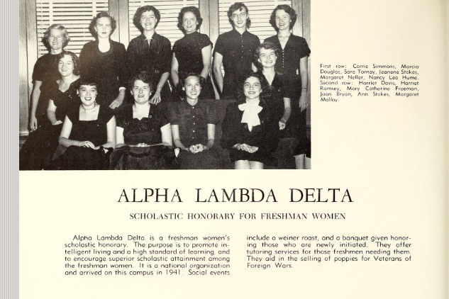 FSU Tally-Ho 1954 yearbook page
