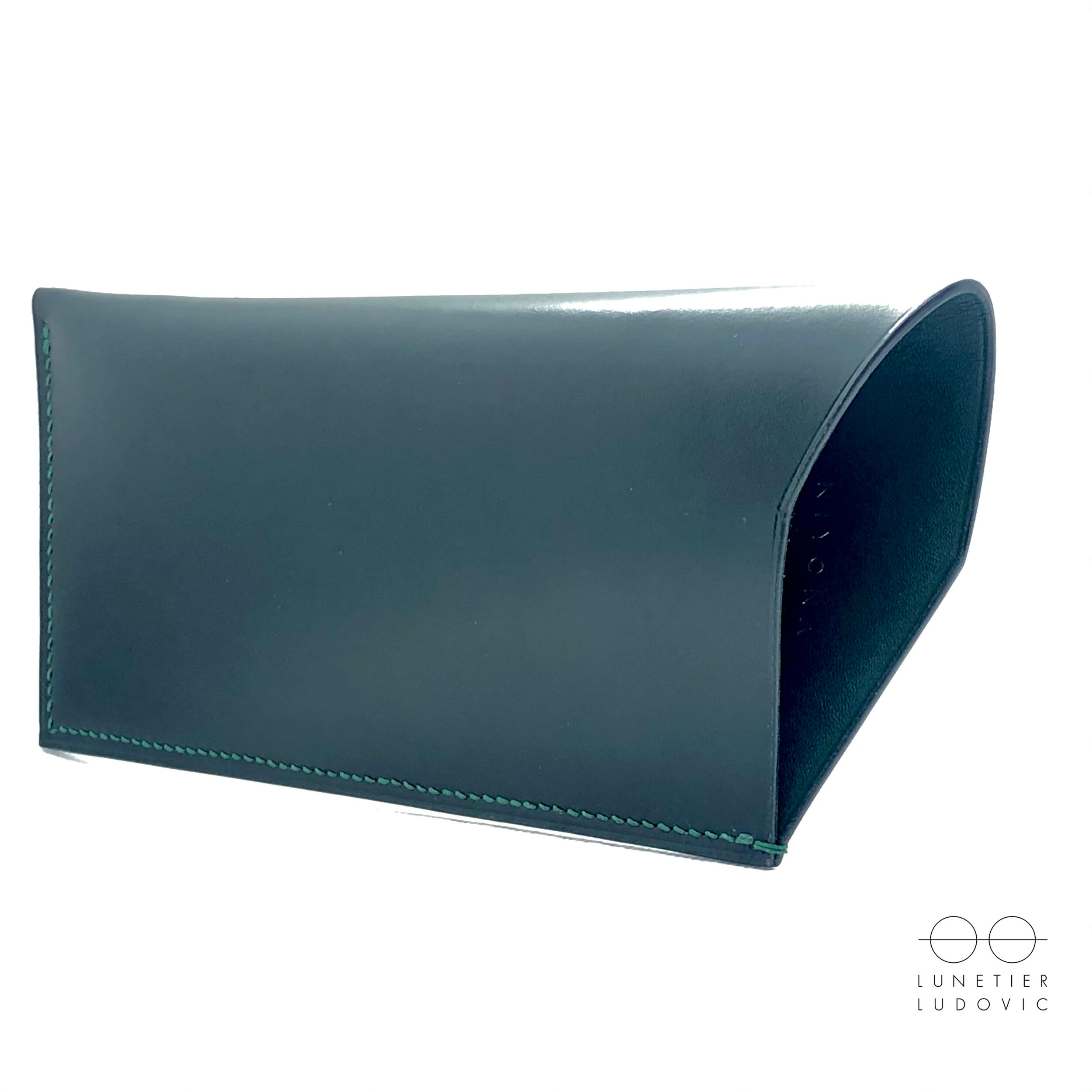 Pochette à lunettes - Vert forest lisse