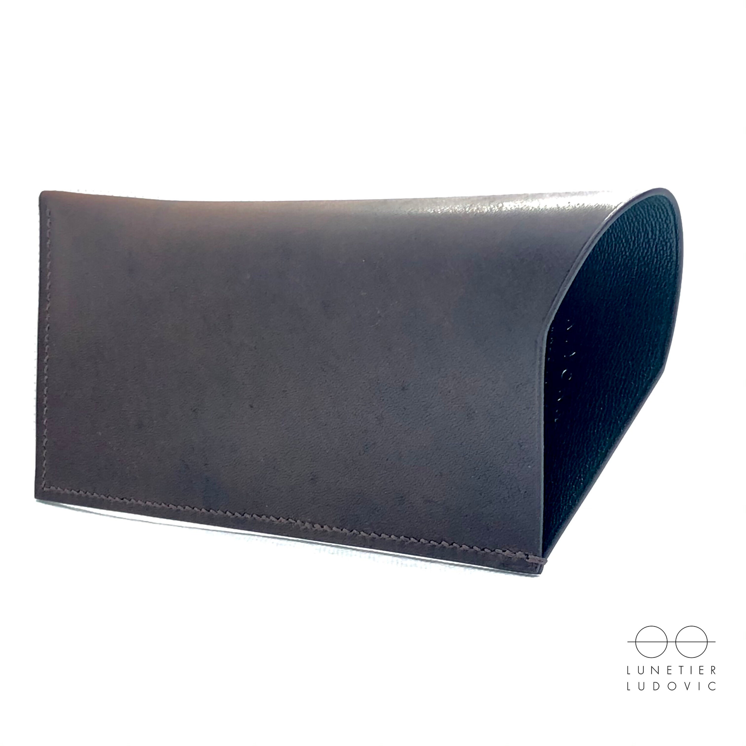 Pochette à lunettes - Brun chocolat vintage