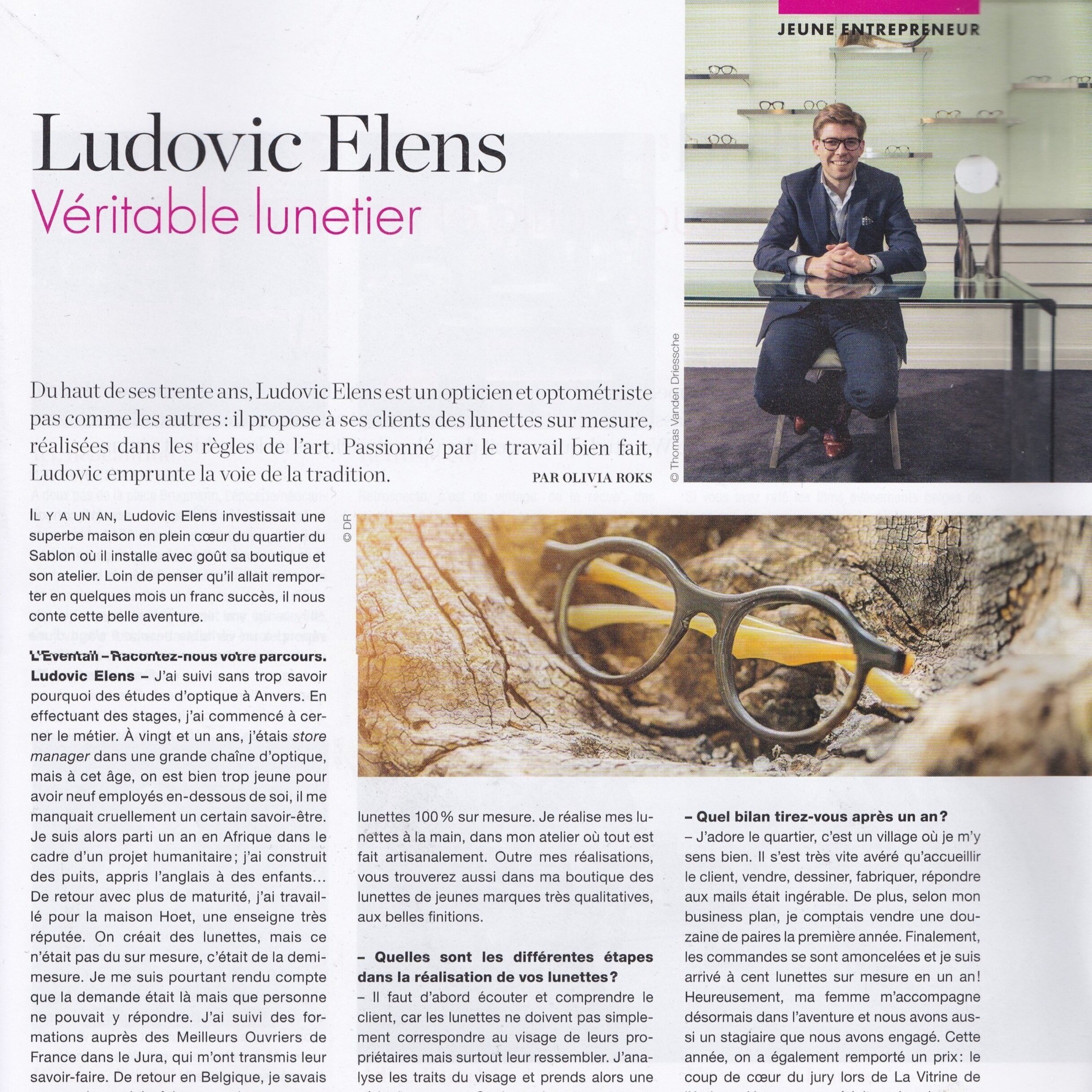 Ludovic Elens genuine eyewear maker