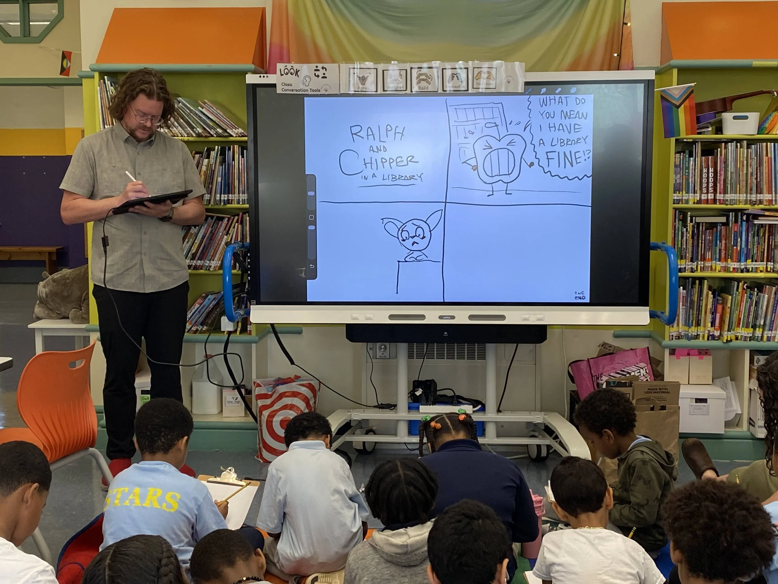 Nathan Hale drawing with 4th graders 