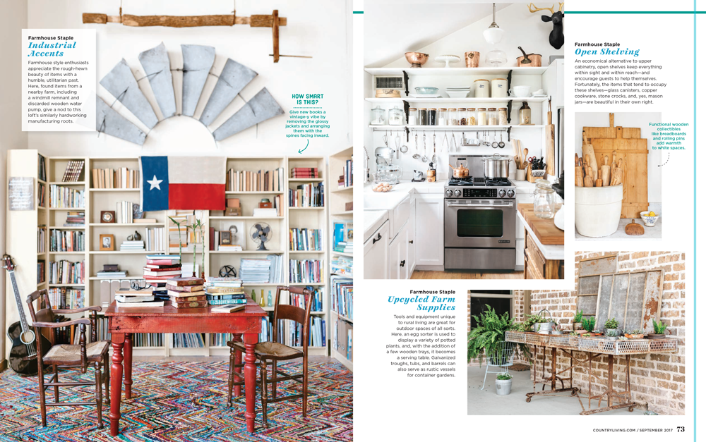 Country Living features City Farmhouse Style written by Kim Leggett