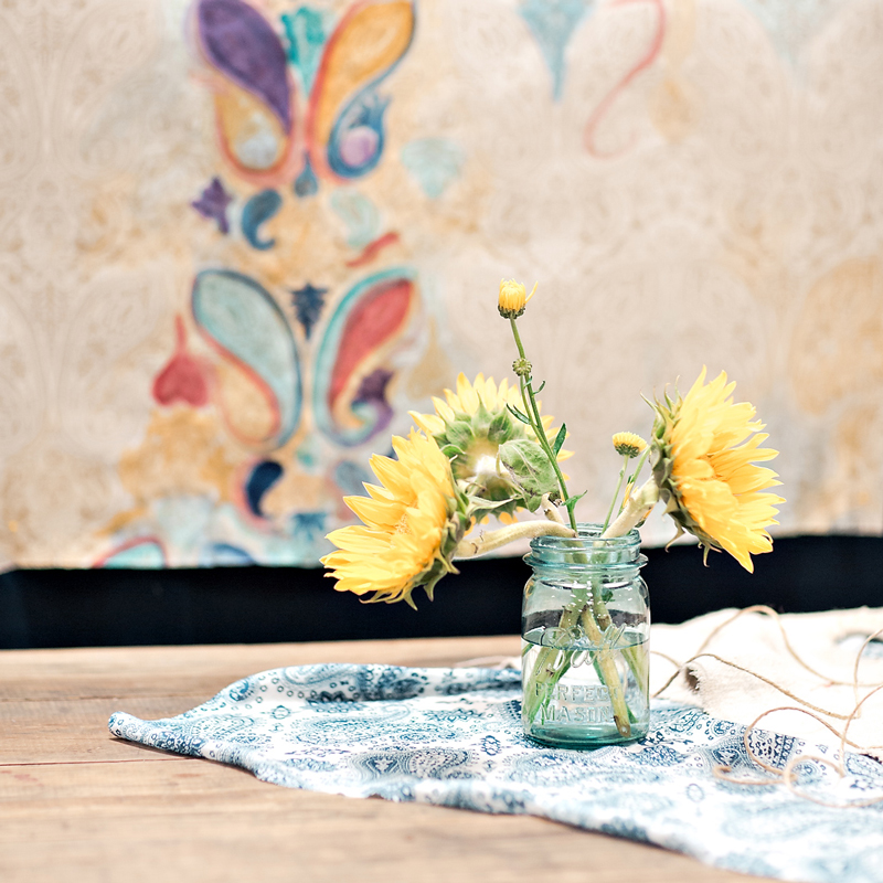 Pretty paisley paper from Hester & Cook in the CMA Fest Green Room | City Farmhouse Interior Design