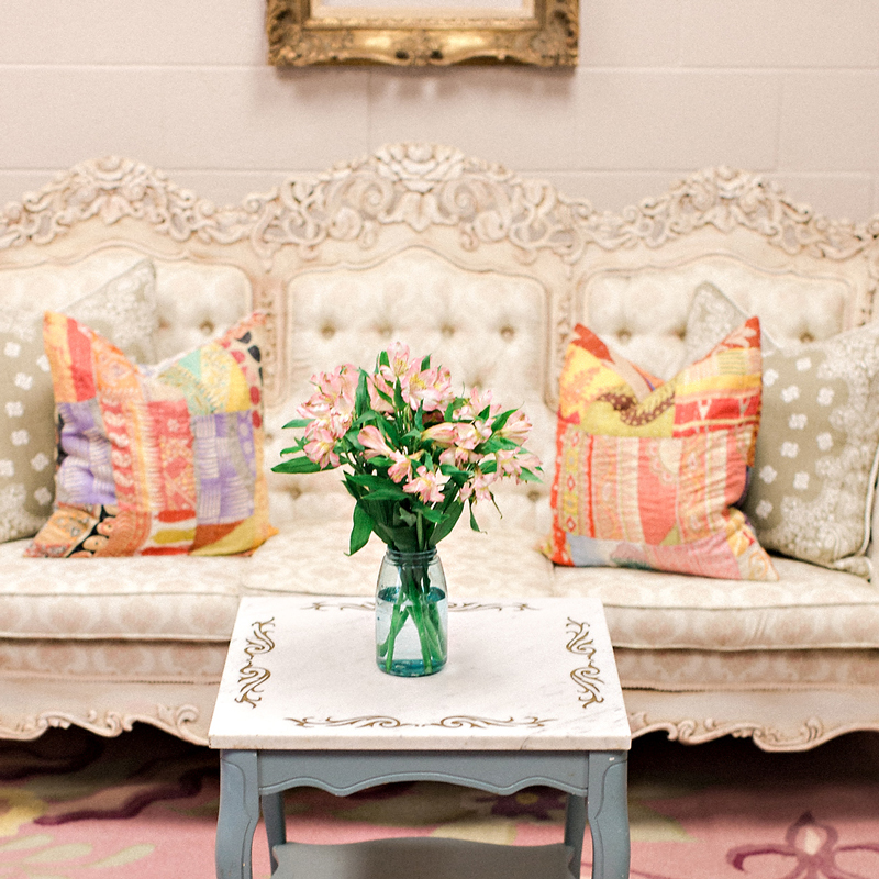 Ornate sofa from CR-71 was used in Kelsea Ballerini's dressing room | City Farmhouse Interior Design