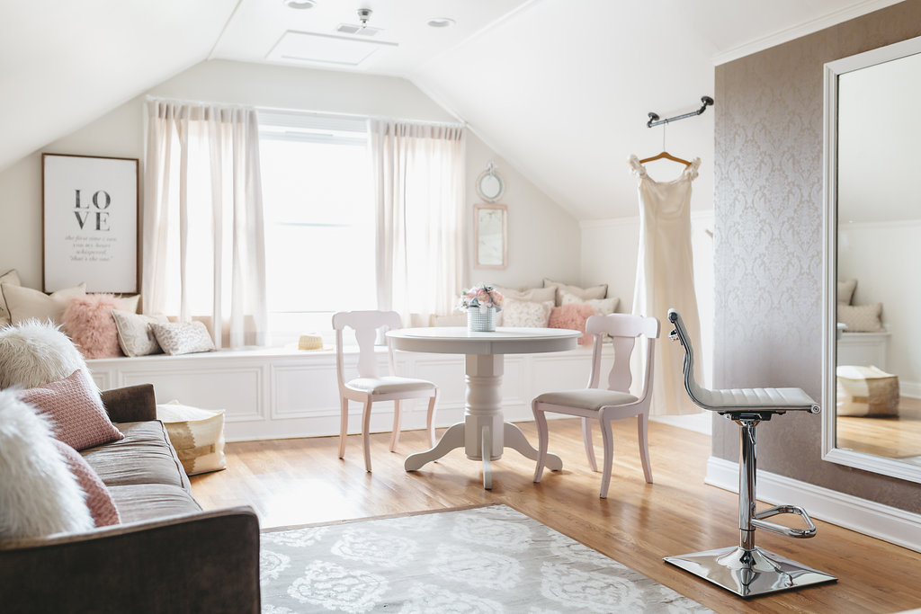 Lots of natural light floods through the windows in the bridal suite at the McConnell House