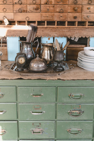 Teal vintage cabinet at the City Farmhouse Pop Up Fair | Franklin, TN